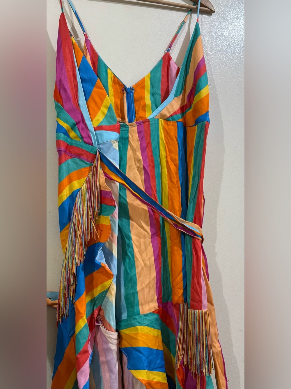 FARM Rio Rainbow Stripe High-Low Maxi Dress - Picture 9 of 13
